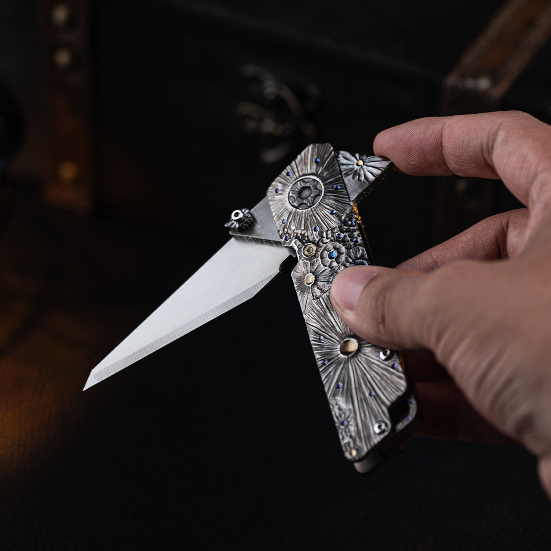 Obsidian Meteor Raven Titanium Utility Folding knife(Limited 30 pcs)
