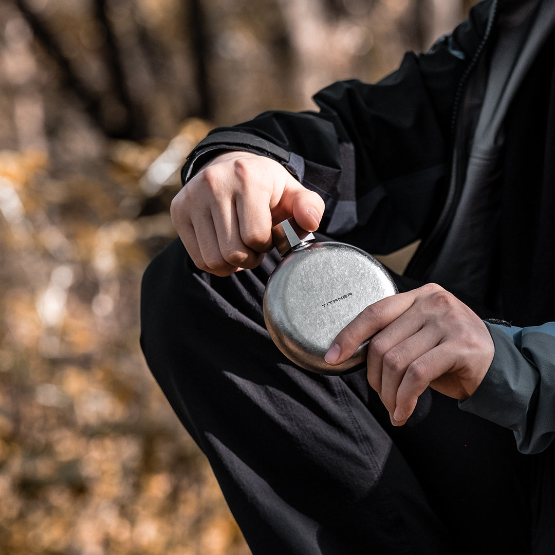 Portable Titanium Hip Flask Bottle
