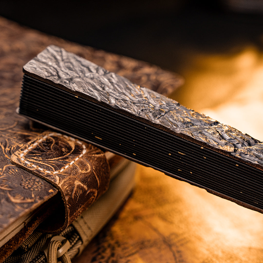 BuRan: the Titanium Hand carved Folding Fan- Stone-Sculpted
