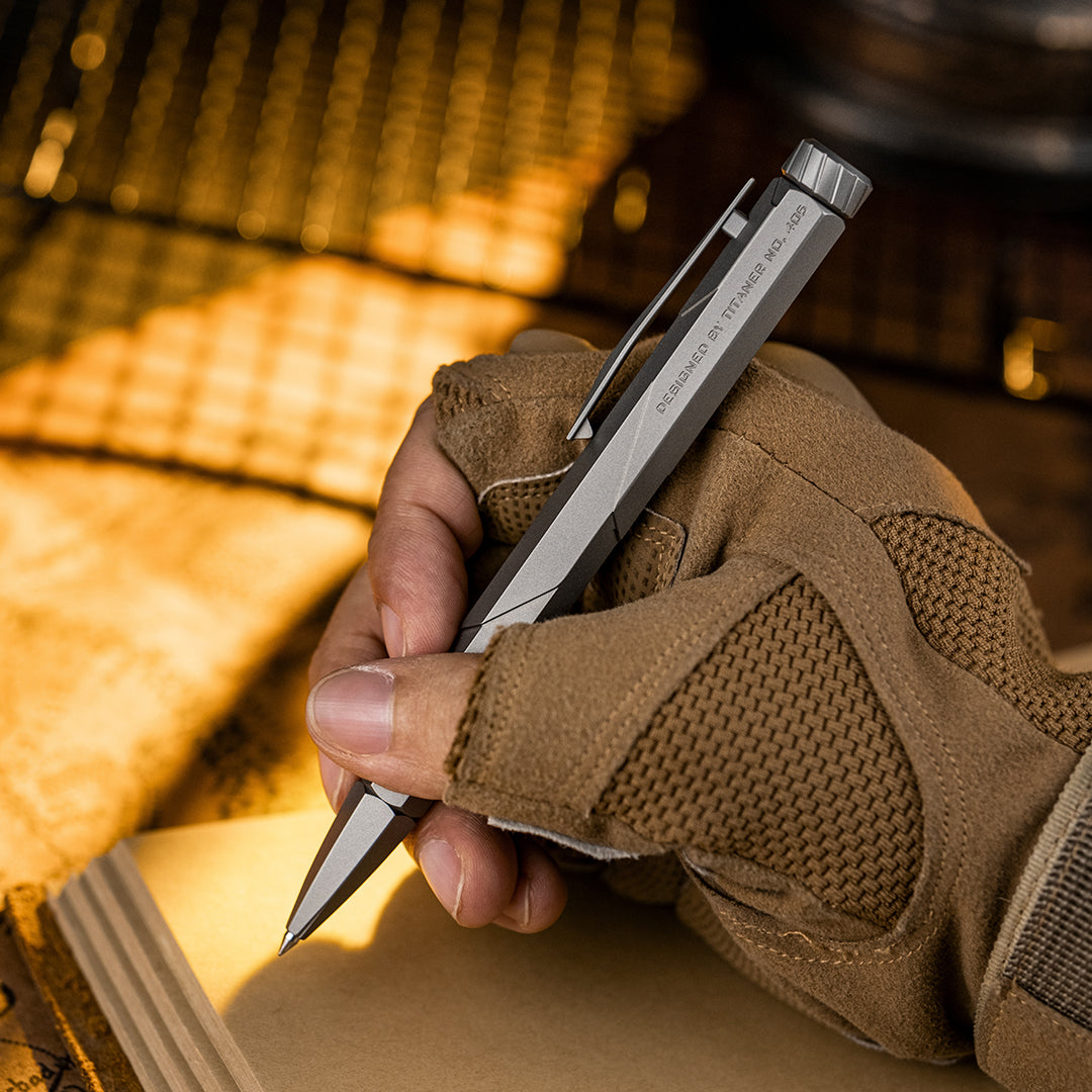 Nether Pillar: Hand Carved Titanium CNC Machined EDC Pen【Limited 30 Pcs】