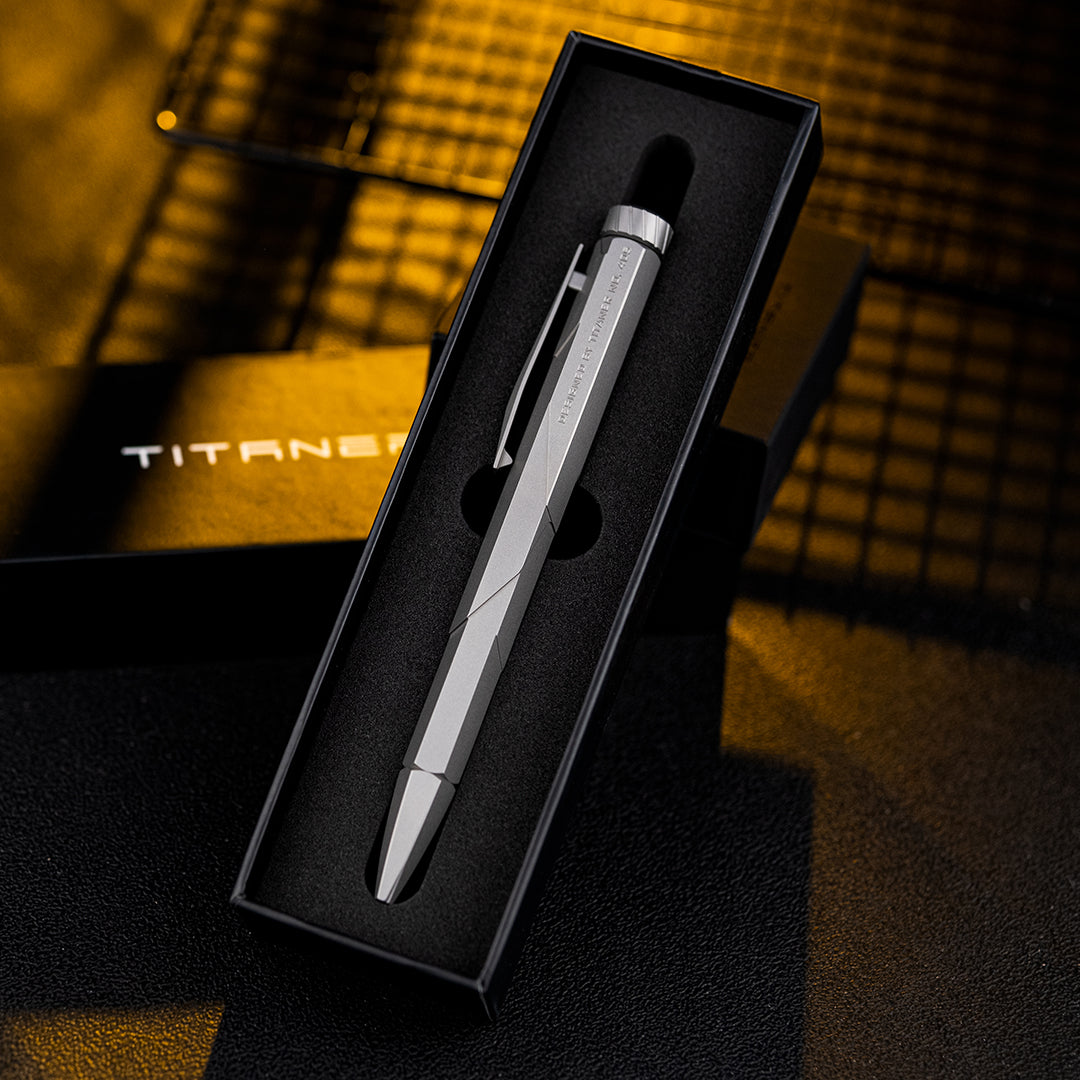 Nether Pillar: Hand Carved Titanium CNC Machined EDC Pen【Limited 30 Pcs】