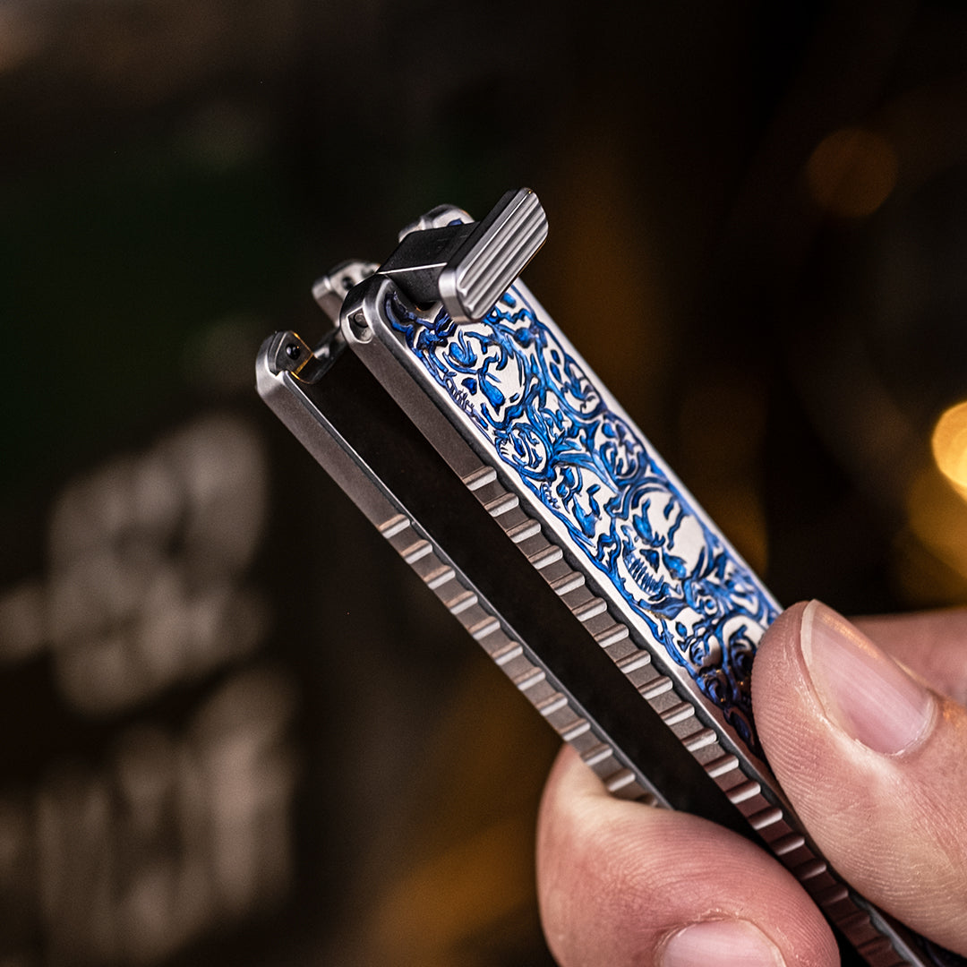Skull: Engraved Titanium Folding Saw【Limited 20 Pcs】