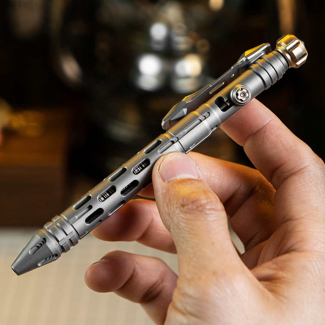 Blue Meteor Titanium Tactical Bolt-Action Pen