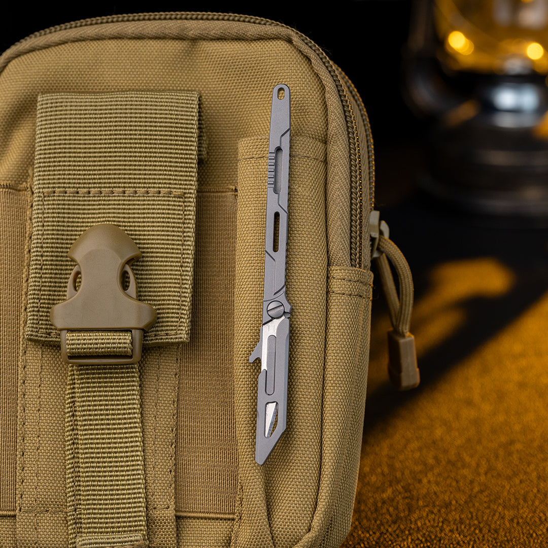 Titan-Mehrzweck-Schlüsselbundmesser: Tragbares Überlebenswerkzeug mit geradem Griff