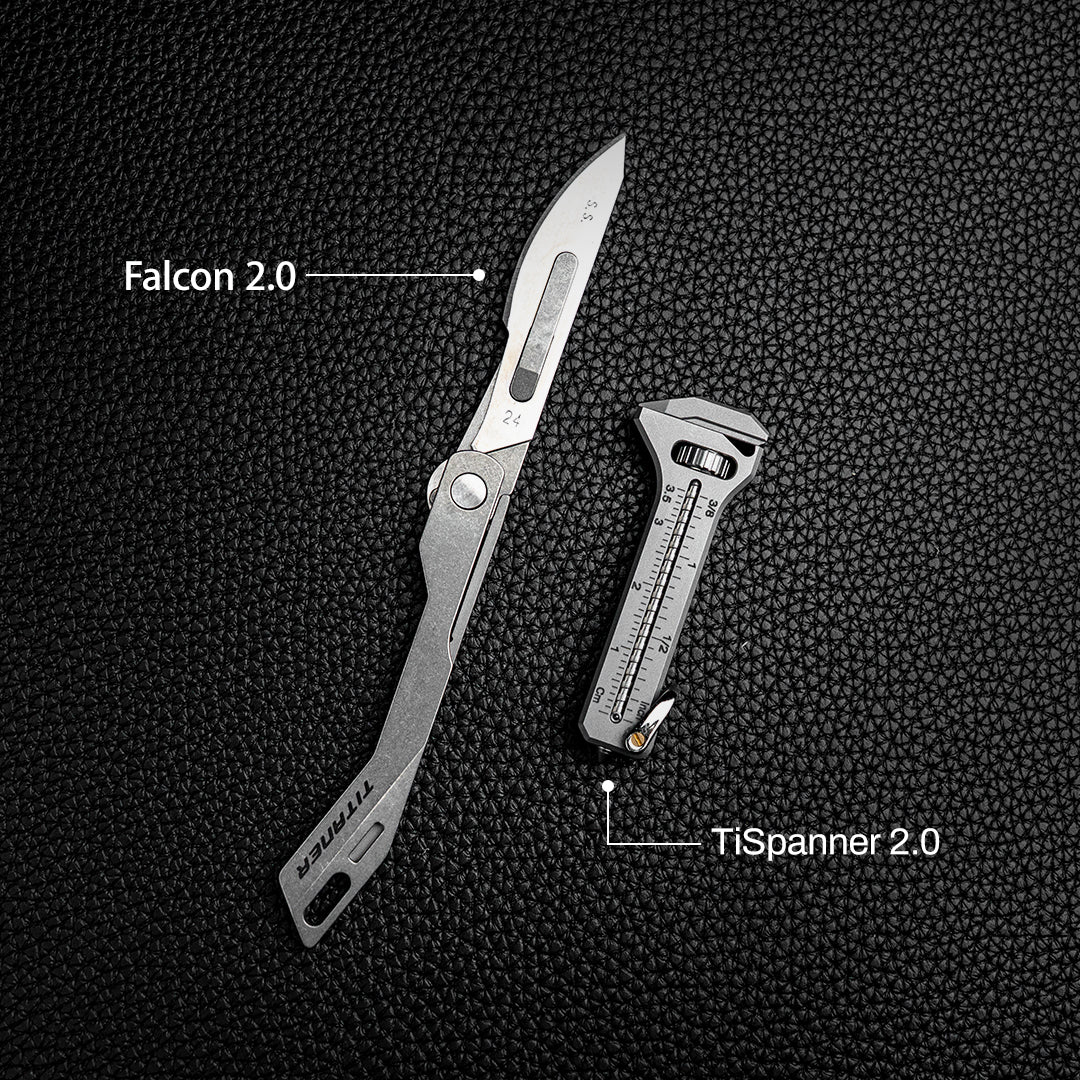 Falcon 2.0. Micro Cutter: Titanium Utility Mini Folding Cutter