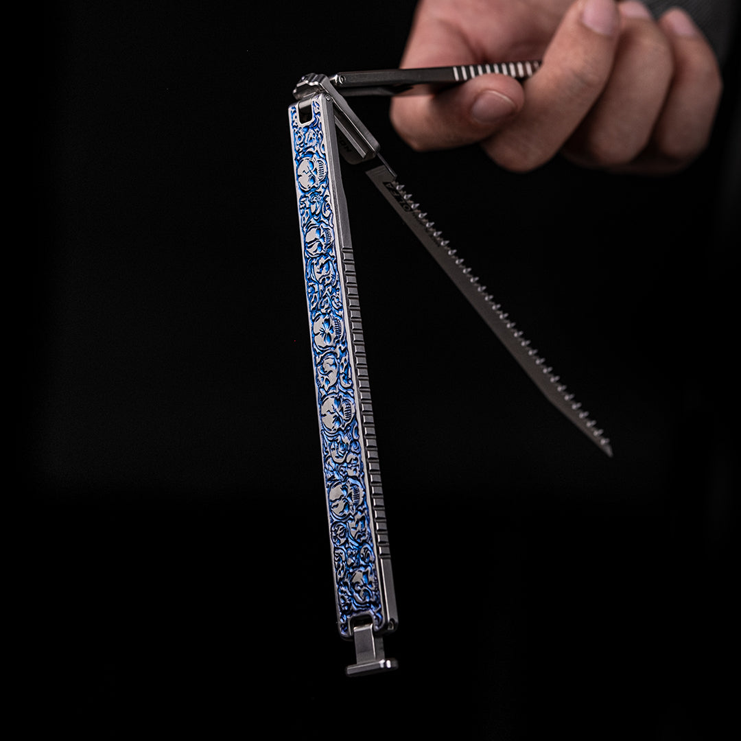Skull: Engraved Titanium Folding Saw【Limited 20 Pcs】