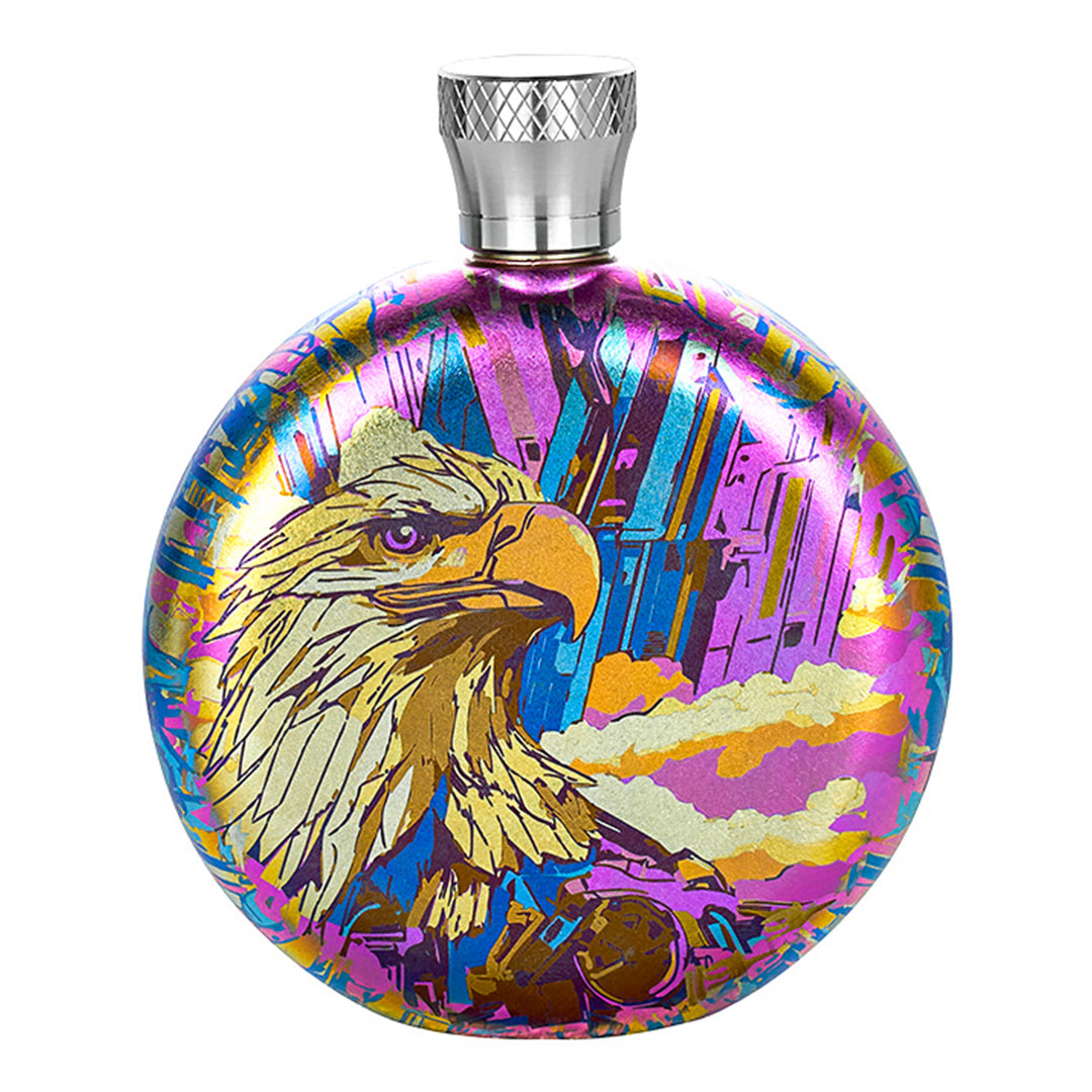 World Premiere Colored Titanium Hip Flask Bottle