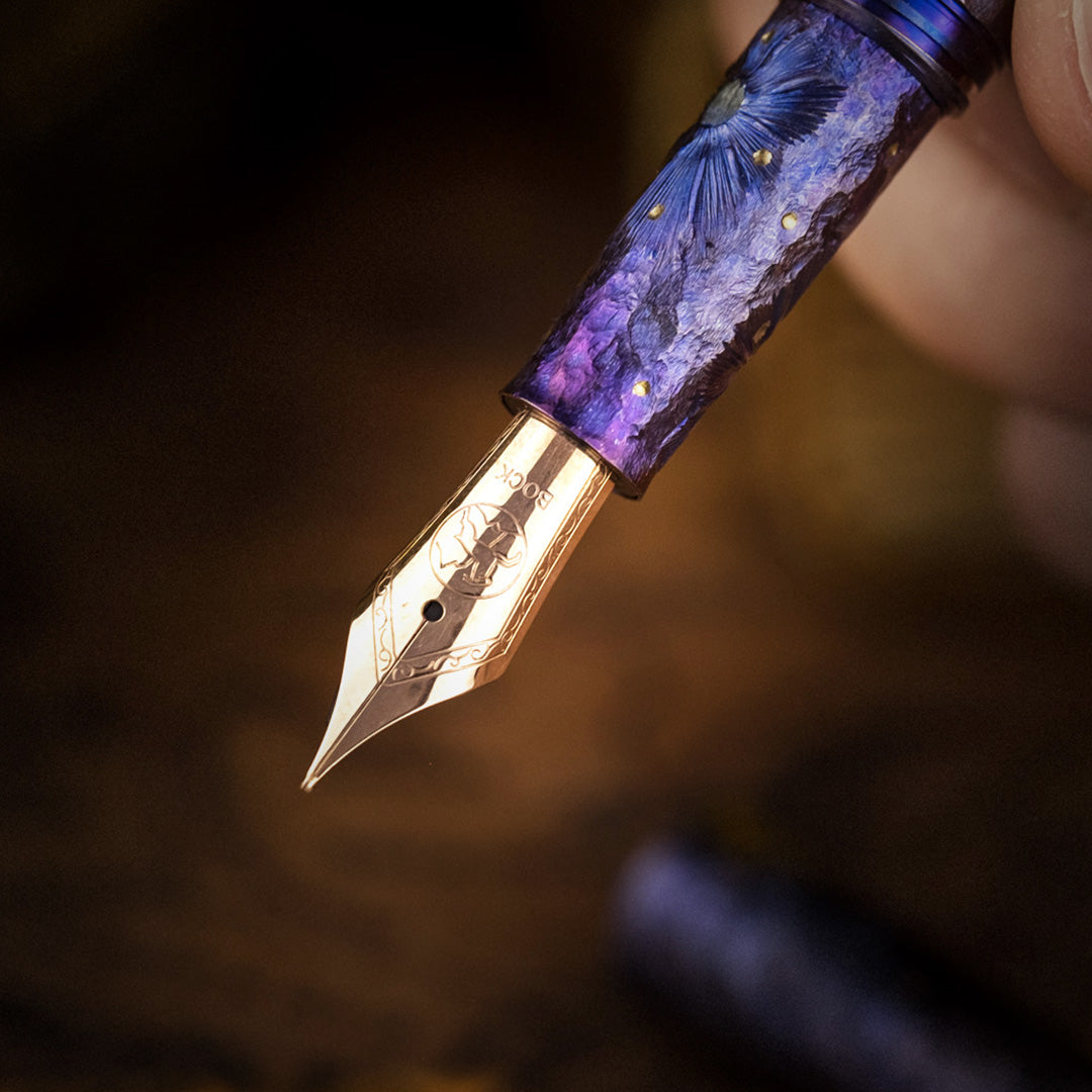 Blue Meteor Titanium Fountain Pen