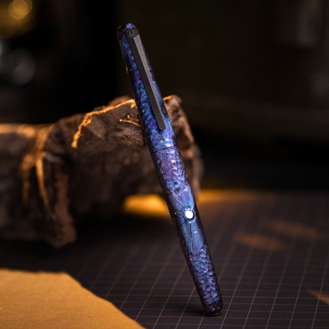 Blue Meteor Titanium Fountain Pen