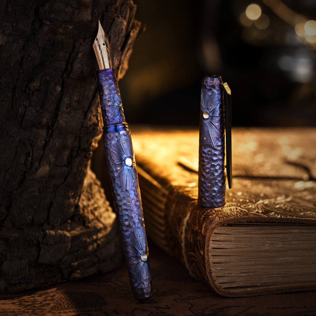 Blue Meteor Titanium Fountain Pen