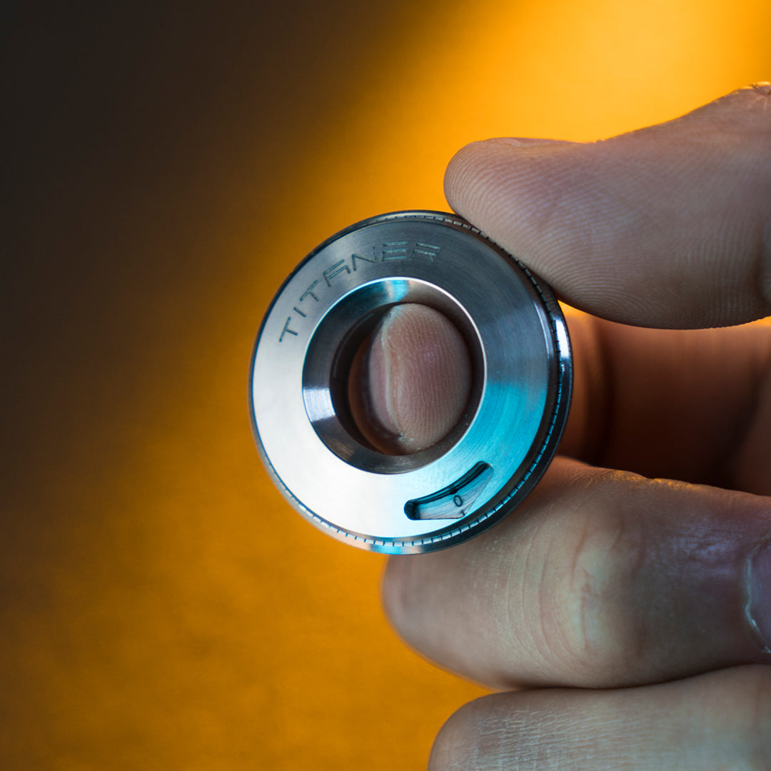 Cyber-Punk Titanium Curve Measure Ring