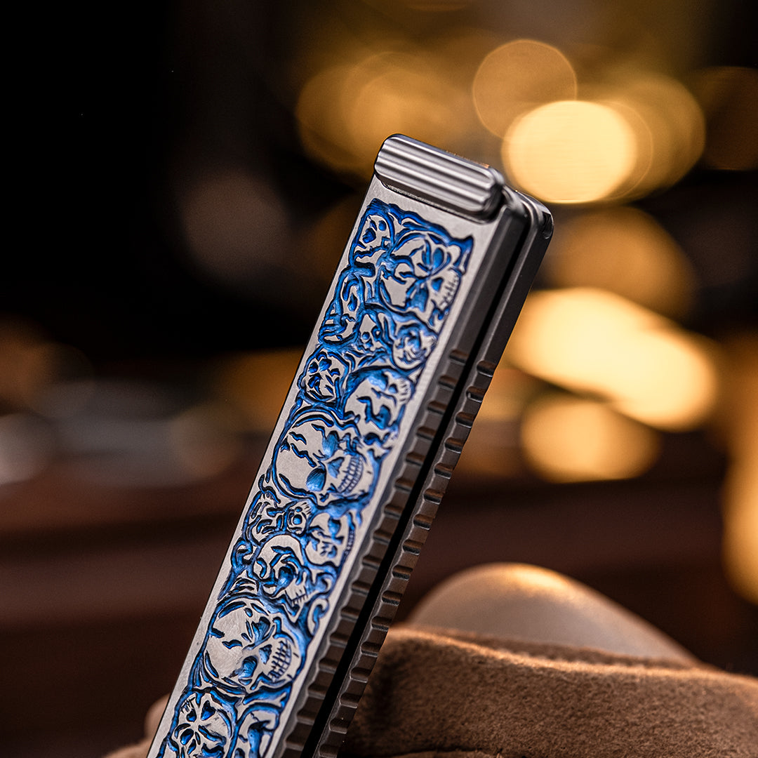 【Final Flash 2025】Skull: Engraved Titanium Folding Saw【Only 1 In Stock】
