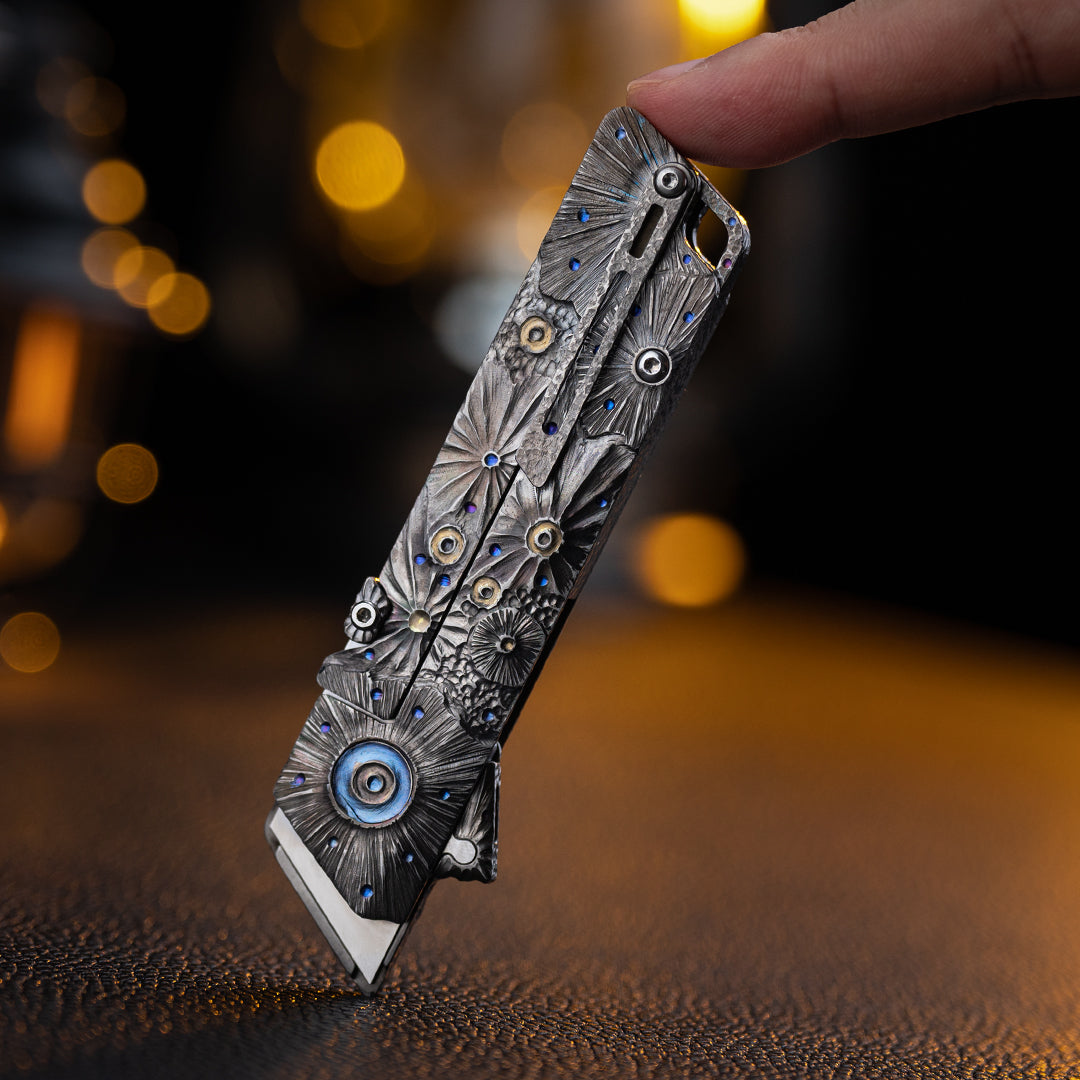 Obsidian Meteor Raven Titanium Utility Folding knife(Limited 30 pcs)