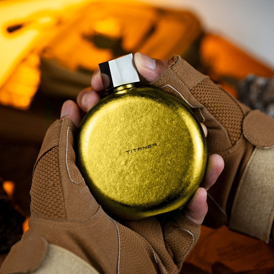 World Premiere Colored Titanium Hip Flask