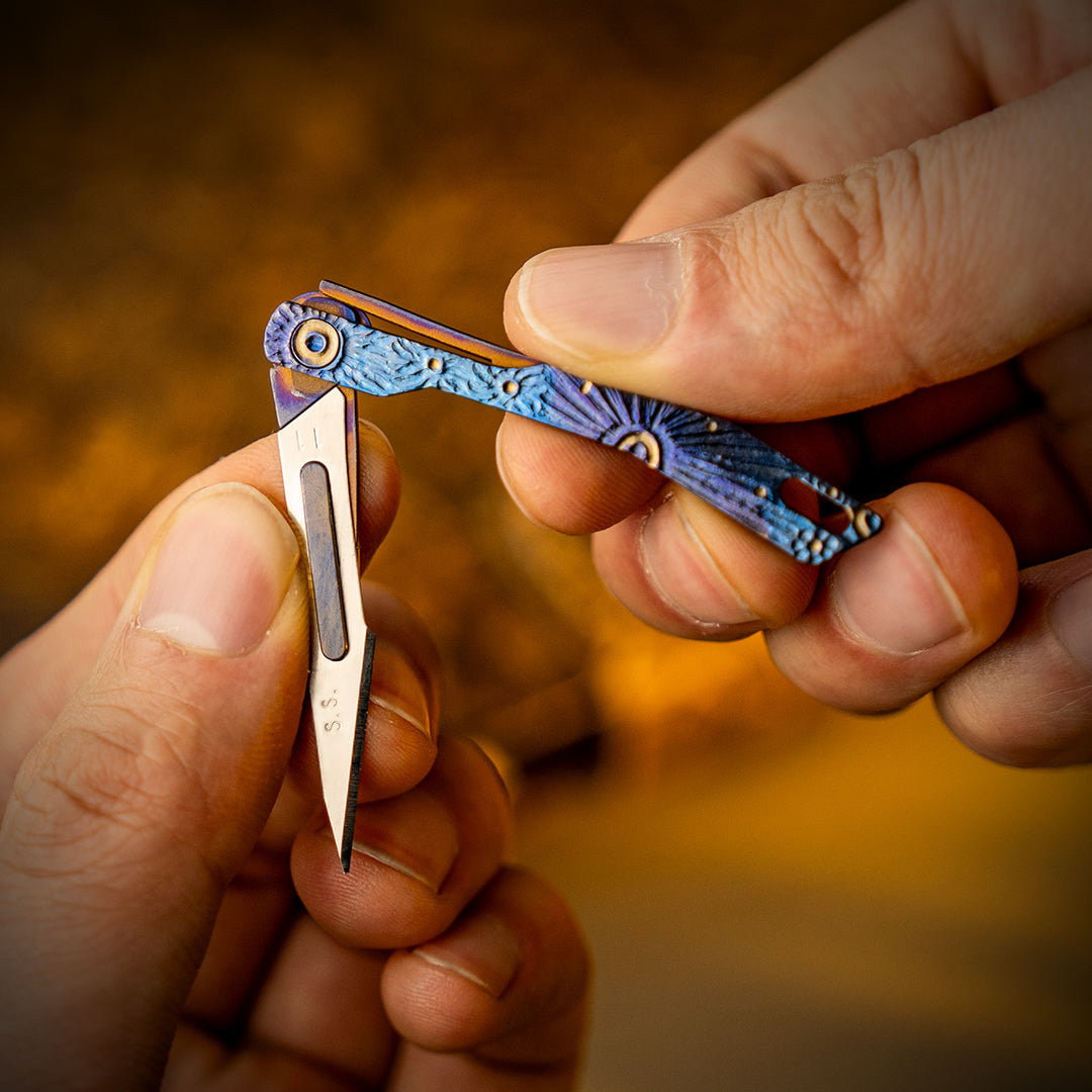 Falcon 1.0 Micro Cutter: Titanium Utility Mini Folding Cutter