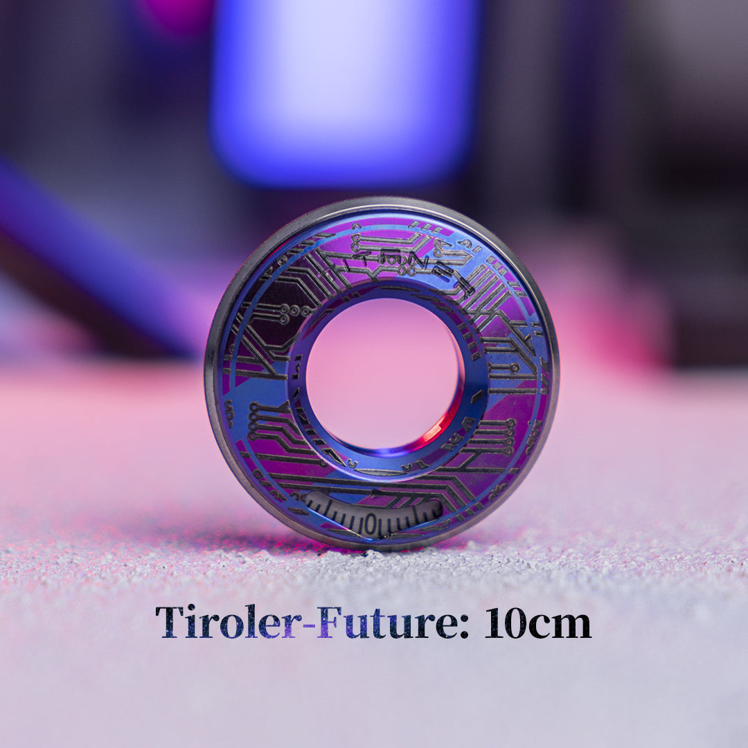 Cyber-Circuit Titanium Curve Measure Ring