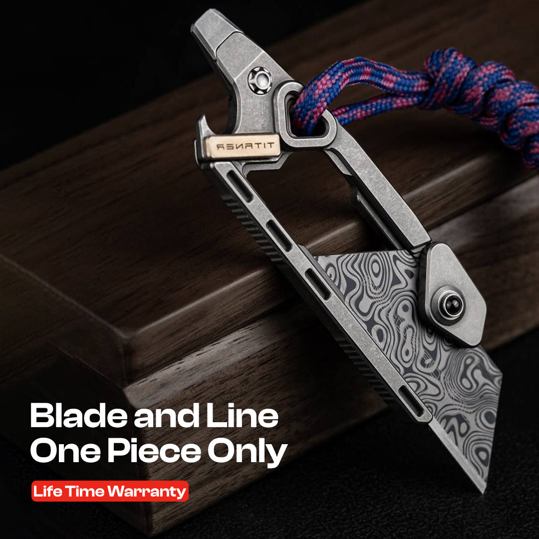 TiSafix: Titanium Safety Portable Multi Knife Damascus Pattern