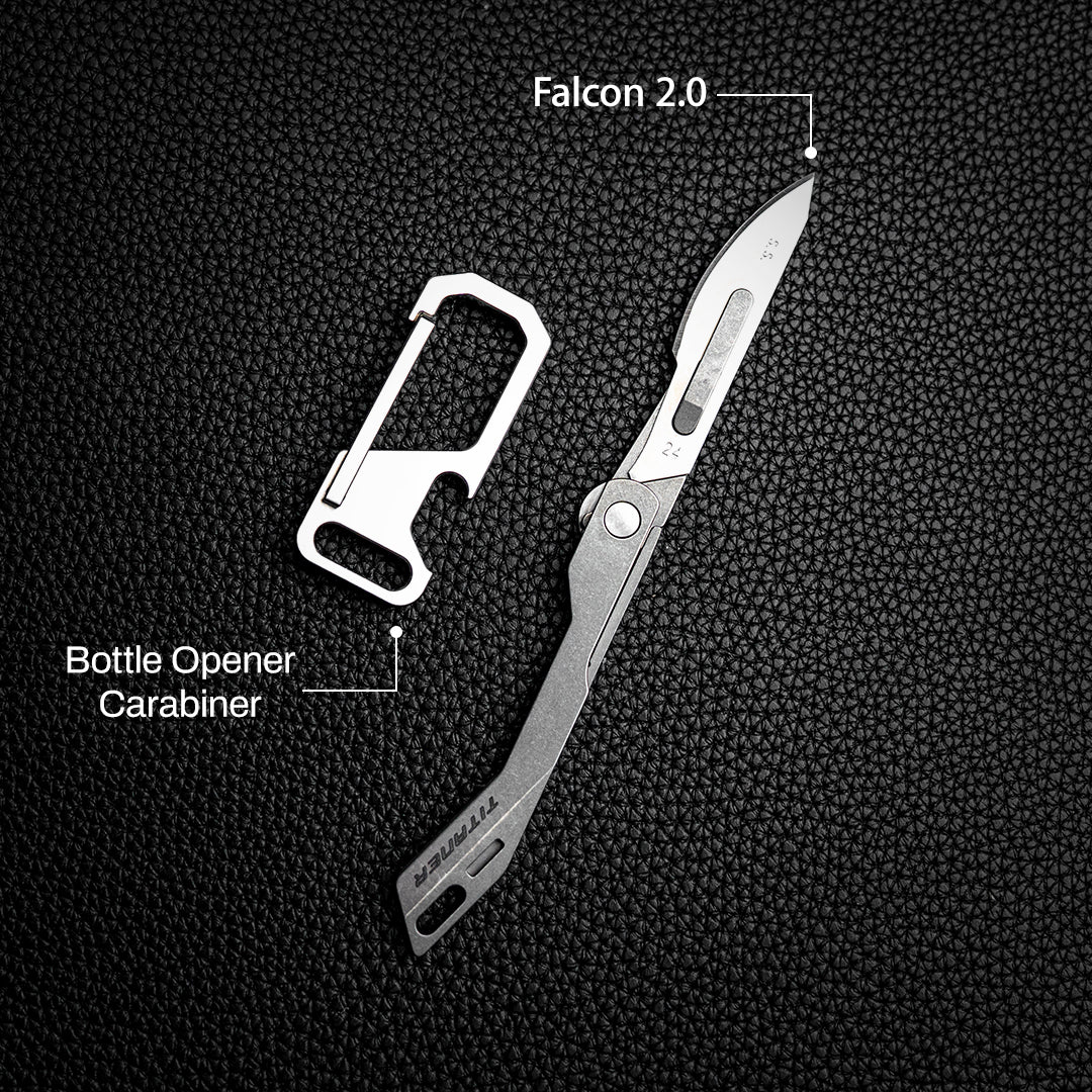 Falcon 2.0. Micro Cutter: Titanium Utility Mini Folding Cutter