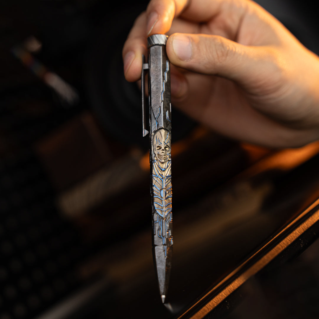 Nether Pillar: Hand Carved Titanium EDC Pen【Limited 20 Pcs