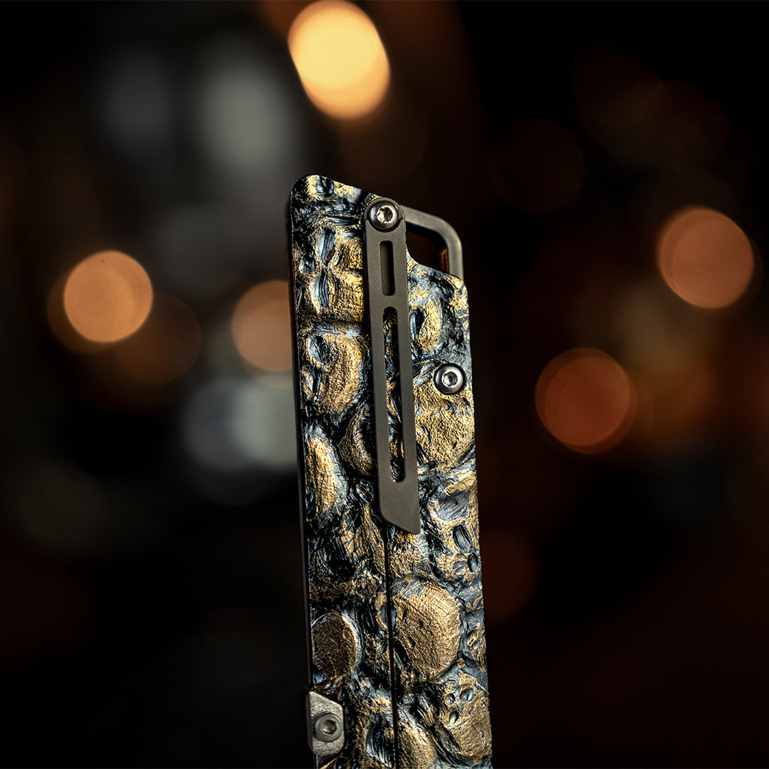 God Skull: Hand Carved Raven Titanium Utility Folding Knife【Limited 30 Pcs】