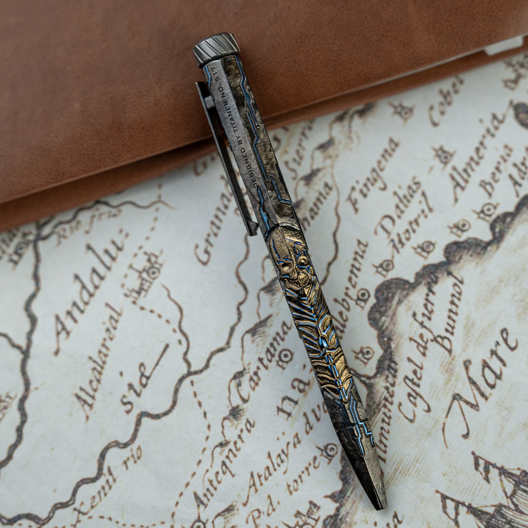 Nether Pillar: Hand Carved Titanium CNC Machined EDC Pen【Limited 30 Pcs】