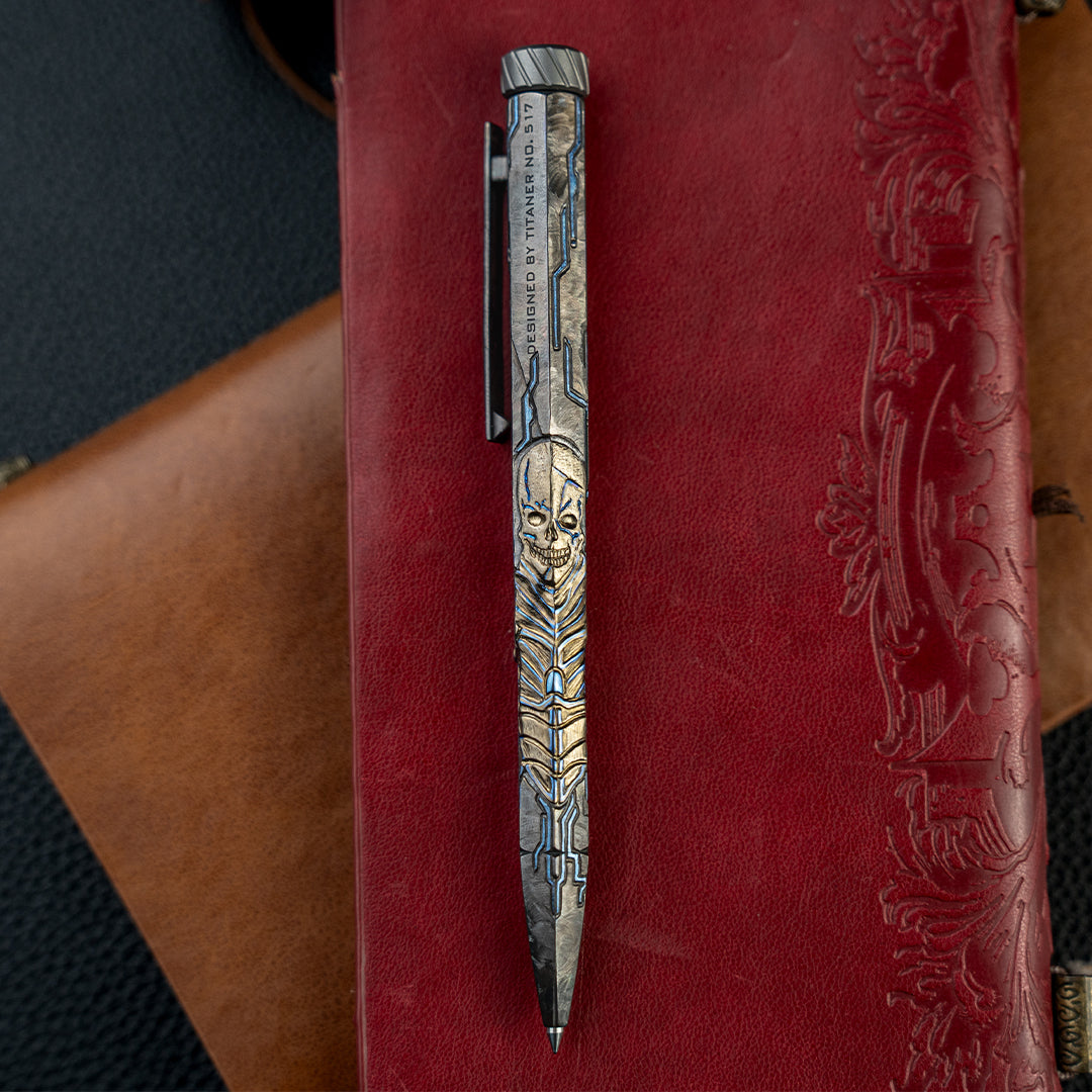 Nether Pillar: Hand Carved Titanium CNC Machined EDC Pen【Limited 30 Pcs】