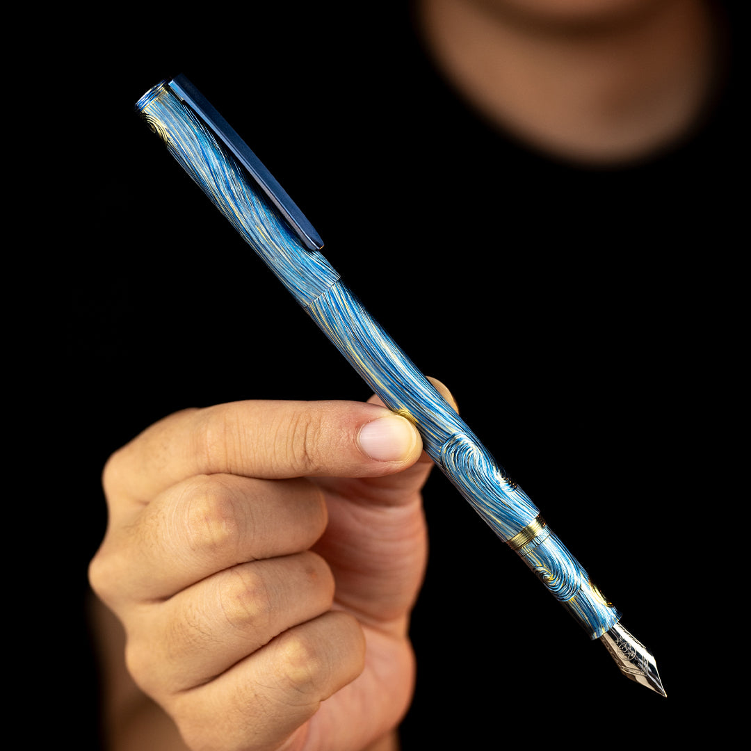 Hand-Carved Titanium Fountain Pen