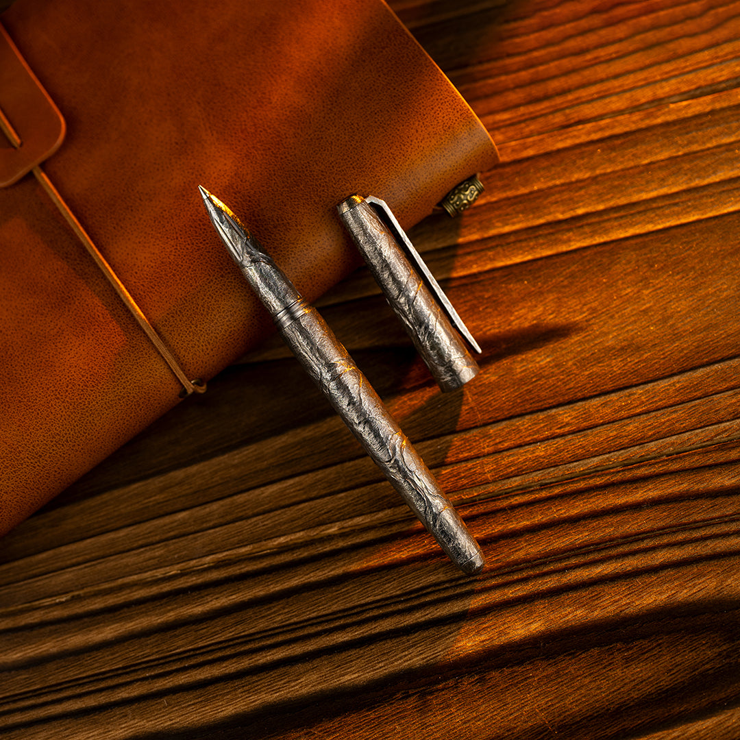 Stone-Sculpted Titanium Tactical Ballpoint Pen