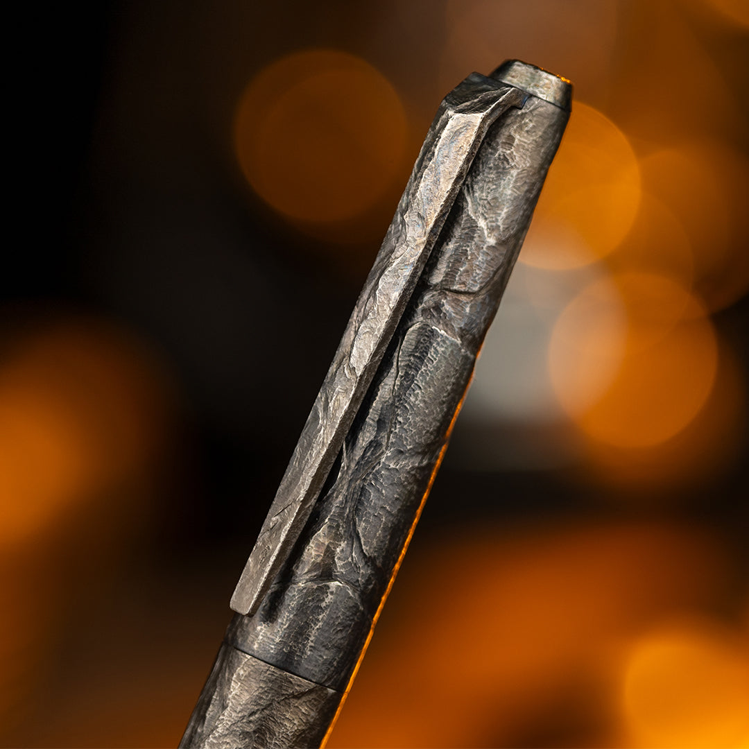 Stone-Sculpted Titanium Tactical Ballpoint Pen