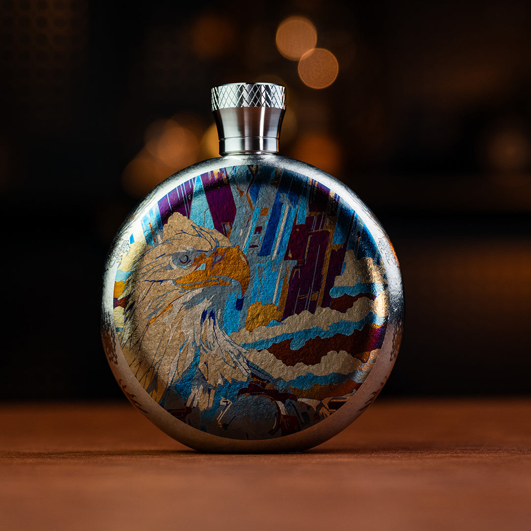 World Premiere Colored Titanium Hip Flask Bottle - B-Grade Collection