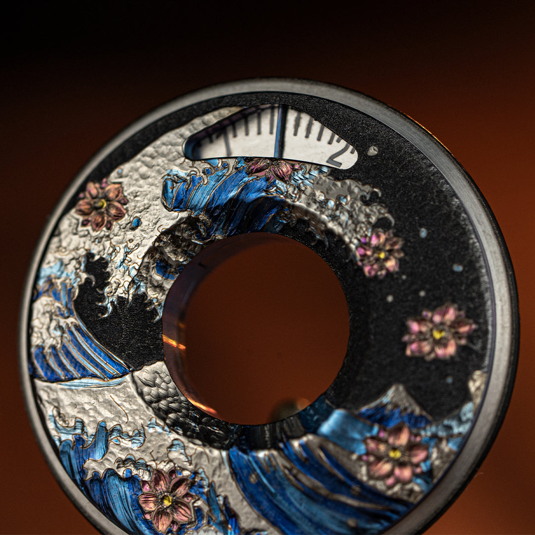 Ti-Blooms: Titanium Hand Curved Ukiyo Wave Measure Ring 2.0 【Limited 20 Pcs】