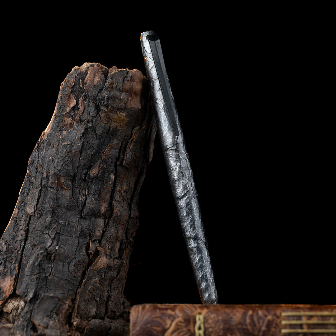 Hand-carved Titanium Tactical Ballpoint Pen
