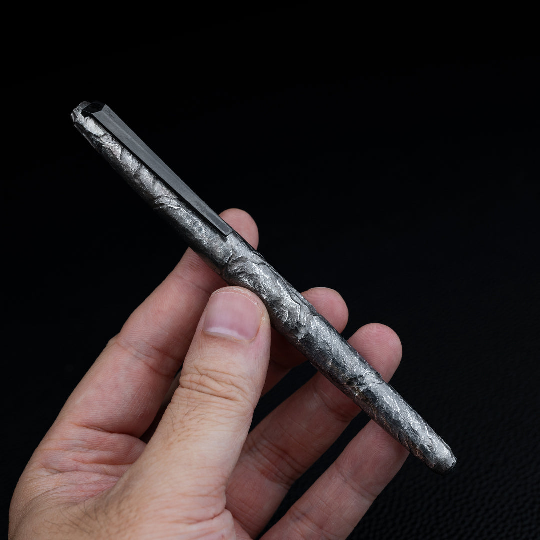 Hand-carved Titanium Tactical Ballpoint Pen