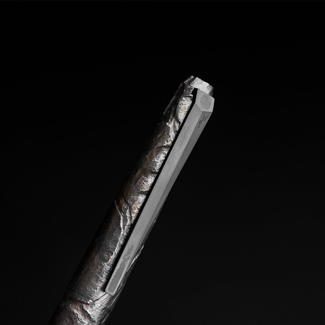 Hand-carved Titanium Tactical Ballpoint Pen