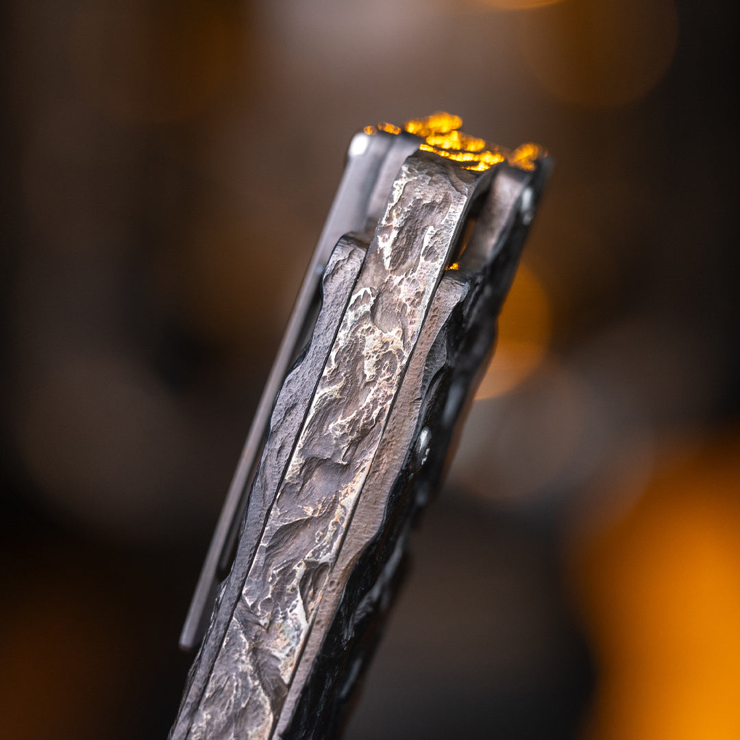 Stone-Sculpted Raven Titanium Utility Folding knife(Limited 30 pcs)