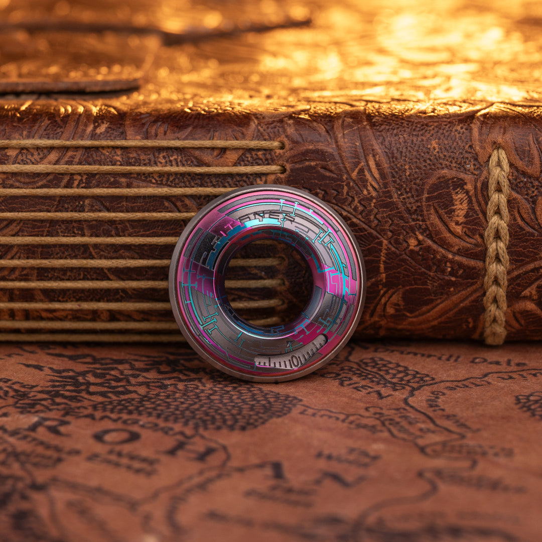 Cyber-Punk Titanium Curve Measure Ring