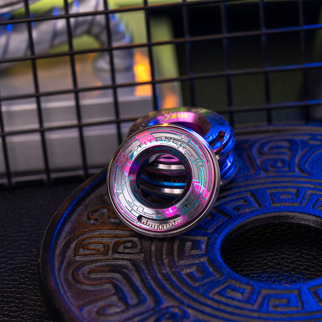 Cyber-Punk Titanium Curve Measure Ring