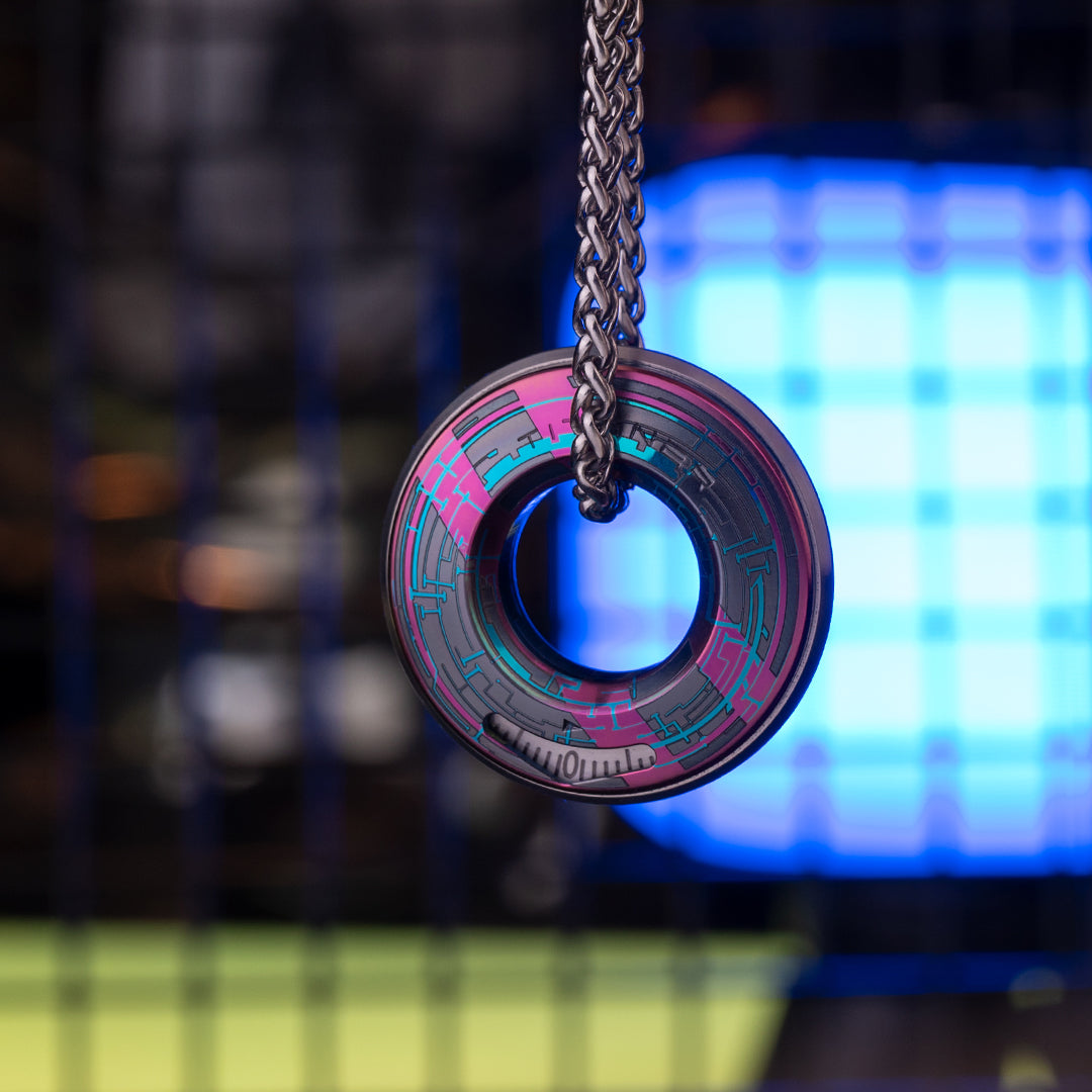 Cyber-Punk Titanium Curve Measure Ring