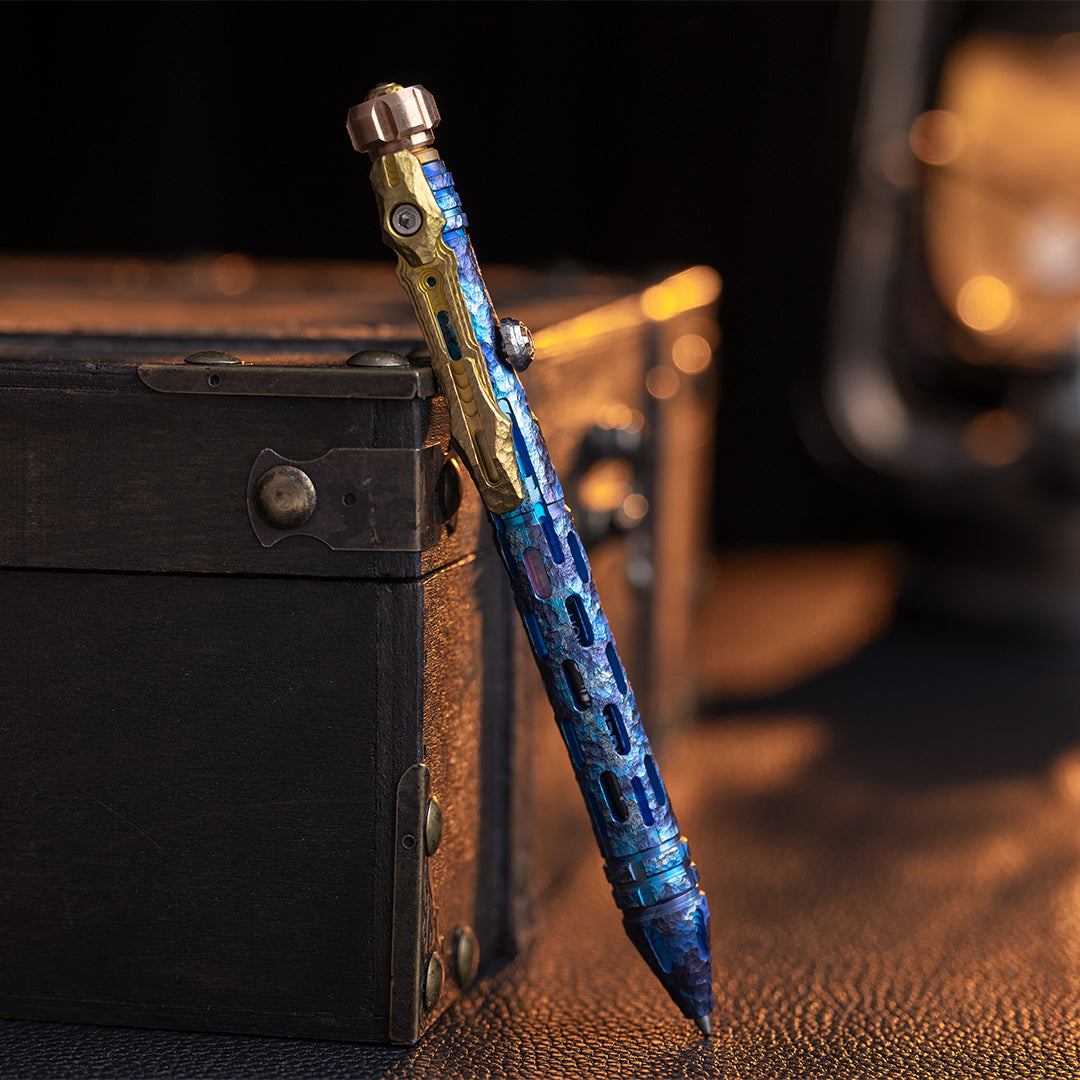 Camouflage Blue Titanium Tactical Bolt-Action Pen(Limited 50 pcs)