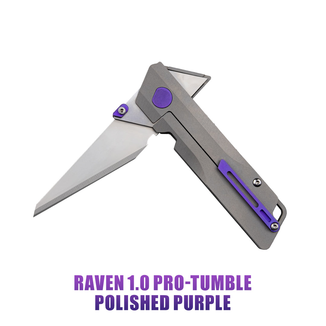 Patterned Raven 1.0 Pro : Titanium Utility Folding knife