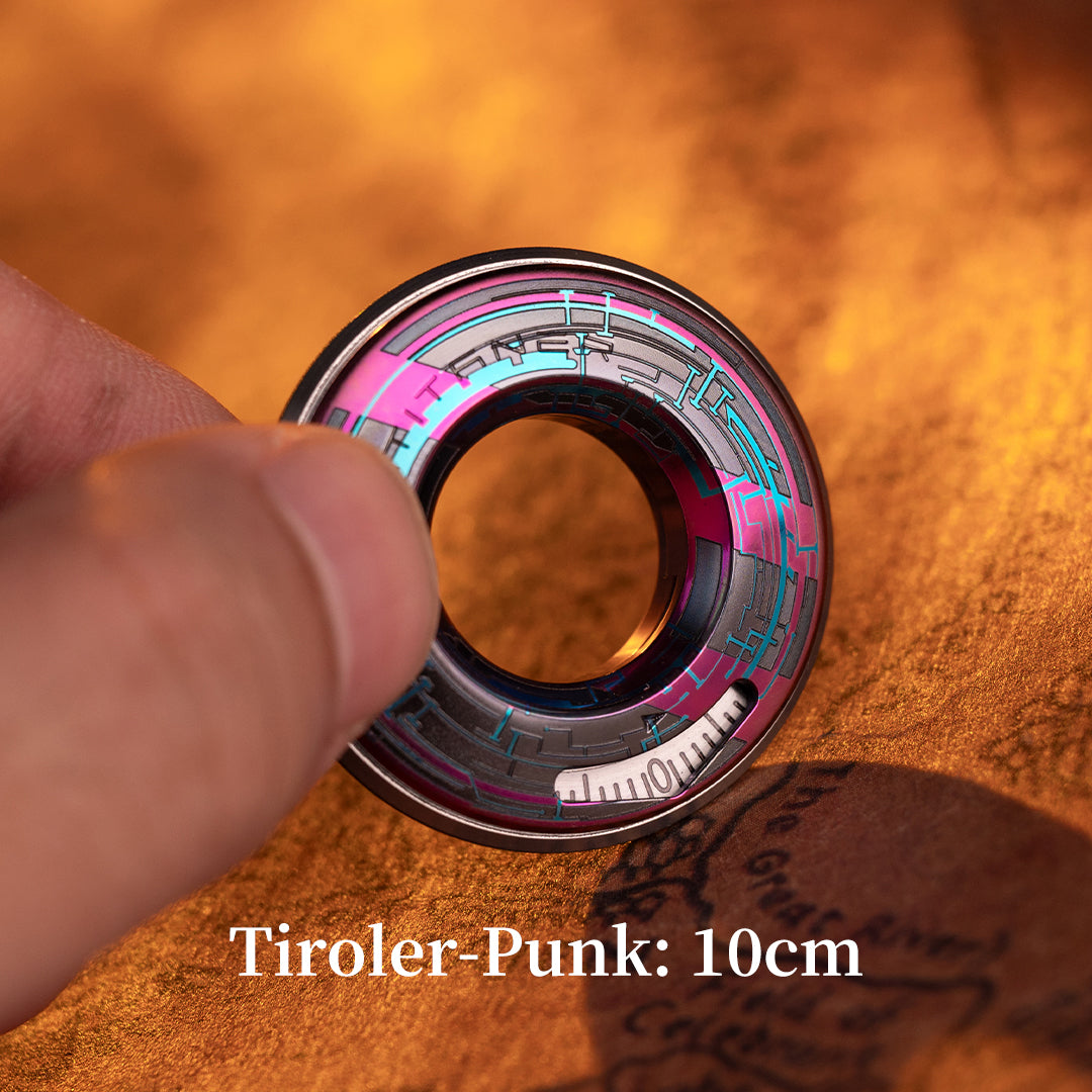Cyber-Punk Titanium Curve Measure Ring