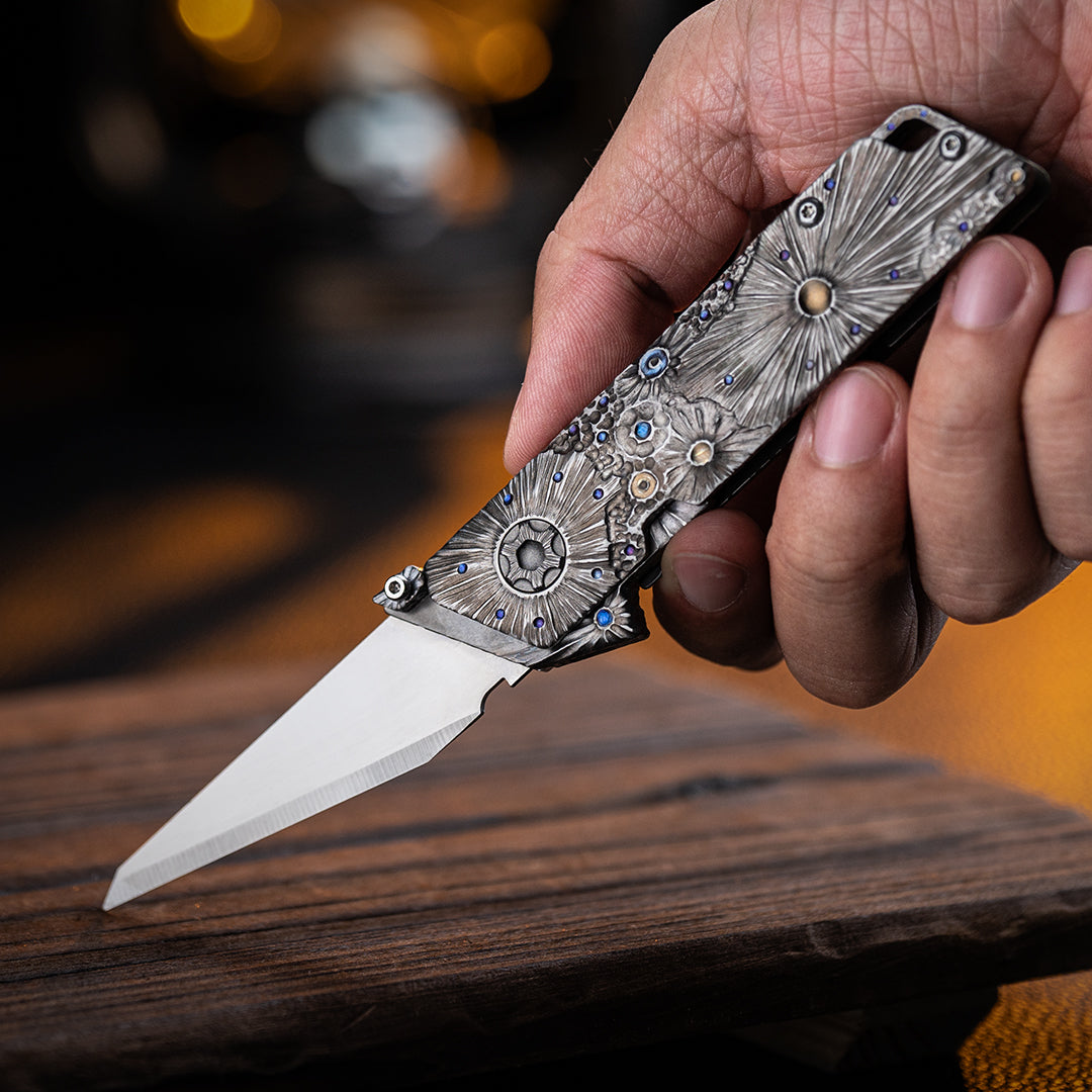 Obsidian Meteor Raven Titanium Utility Folding knife(Limited 30 pcs)