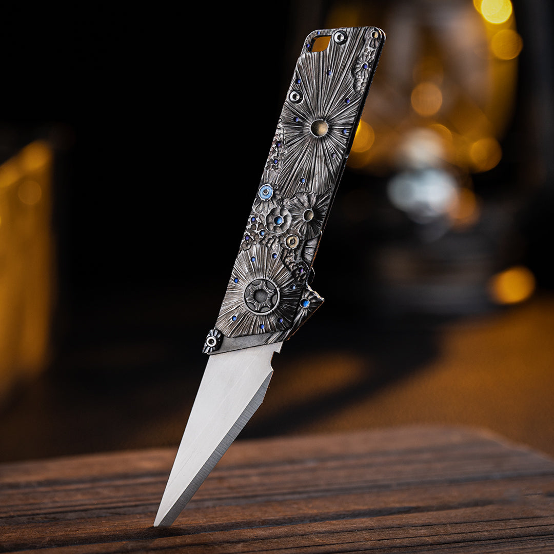 Obsidian Meteor Raven Titanium Utility Folding knife(Limited 30 pcs)