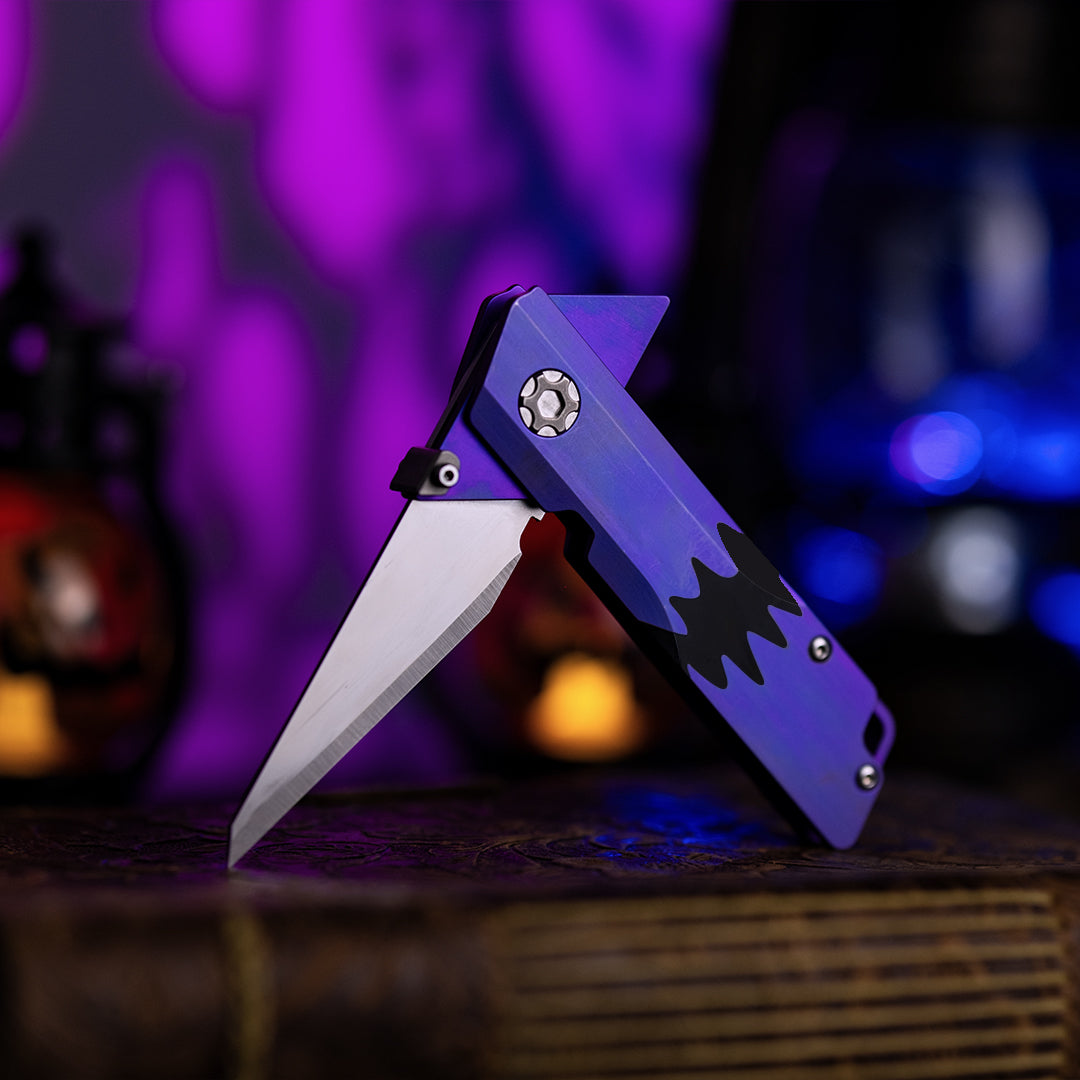 Raven 1.0 Pro: Titanium Utility Folding Knife Halloween Abyss Maw