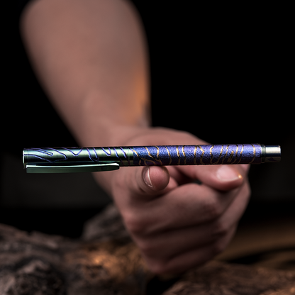 Hand-Carved Titanium Fountain Pen