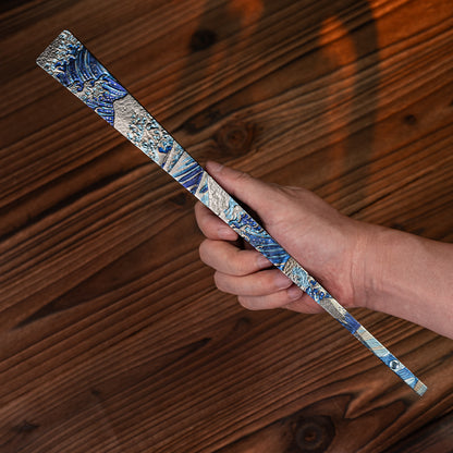 BuRan: Wave crest Titanium Folding Fan