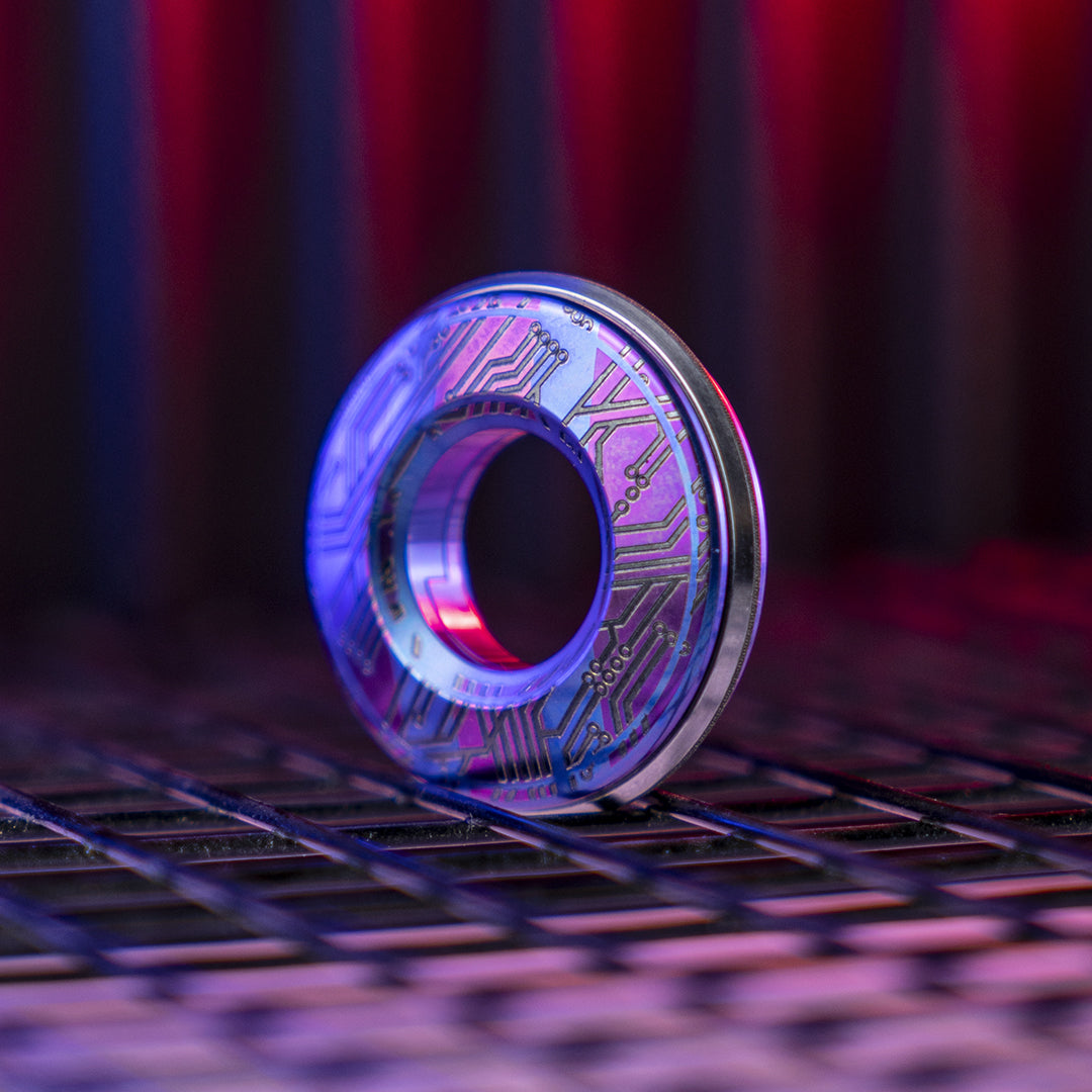Cyber-Circuit Titanium Curve Measure Ring – Titaner