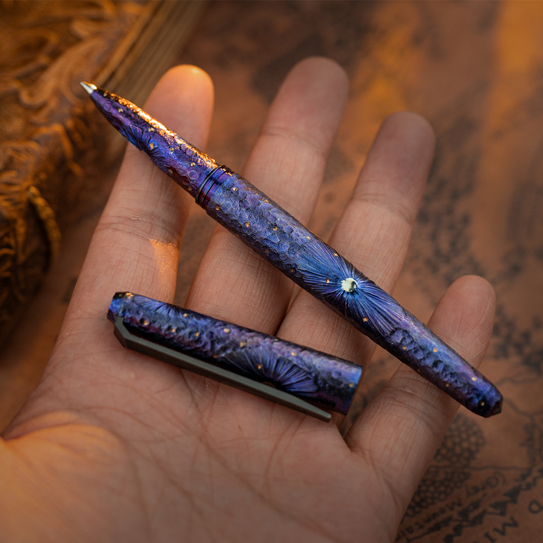 Blue Meteor Titanium Tactical Ballpoint Pen