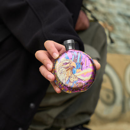 World Premiere Colored Titanium Hip Flask