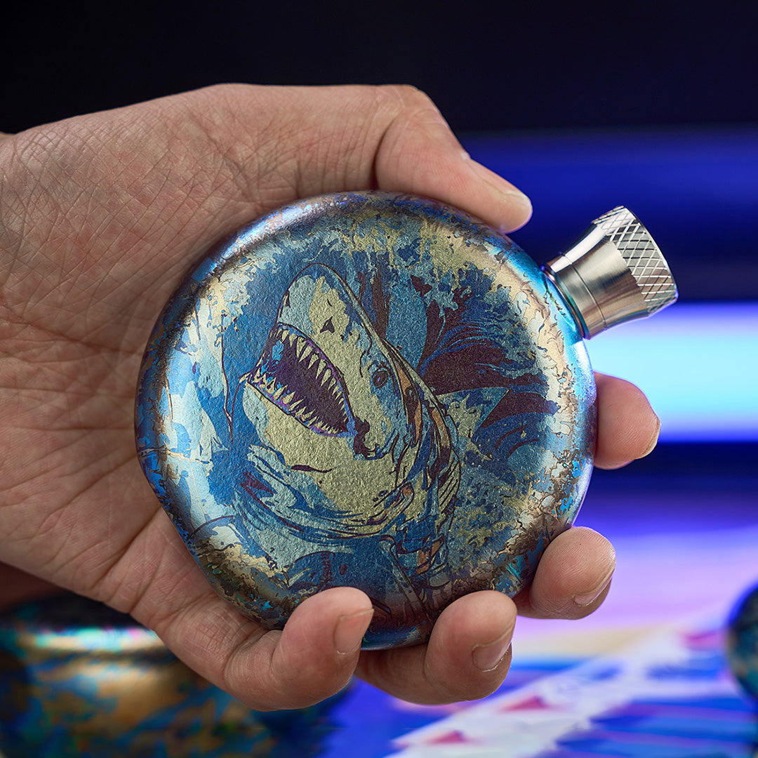 World Premiere Colored Titanium Hip Flask